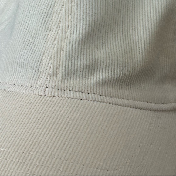 Anthropologie Wyeth Corduroy Adjustable Baseball Cap Cream 100% Cotton Unisex OS - Picture 5 of 8